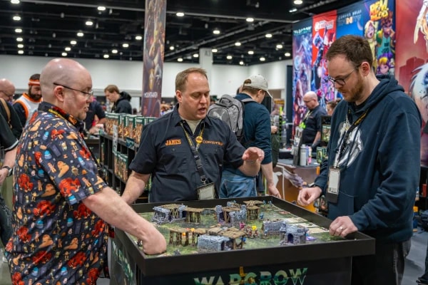 Warcrow volunteer running a demo at an event